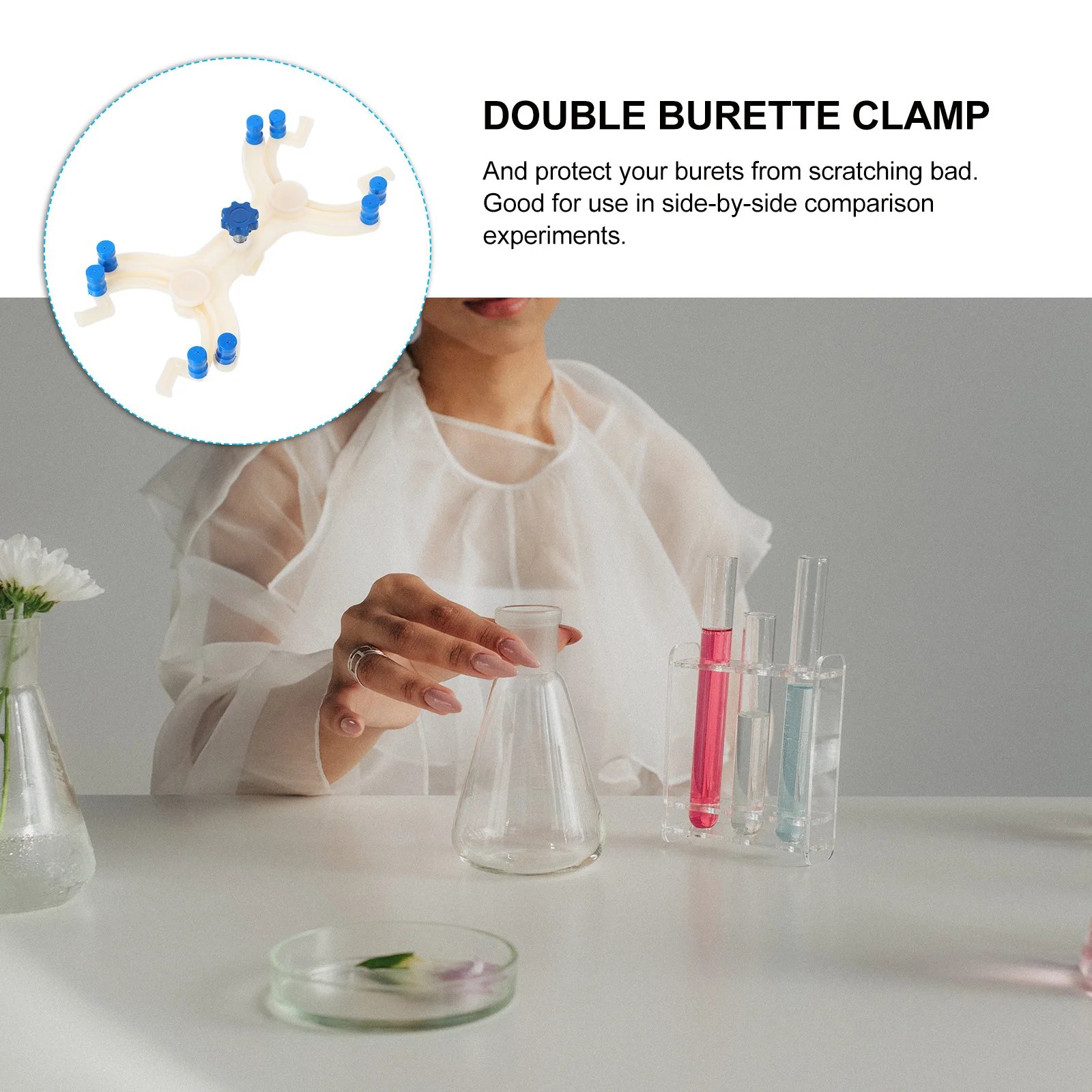 1Pcs Double Clamp Practical Clip Spring Loaded Laboratory Supply Accessory Buret Clamp Butterflies Style Clip