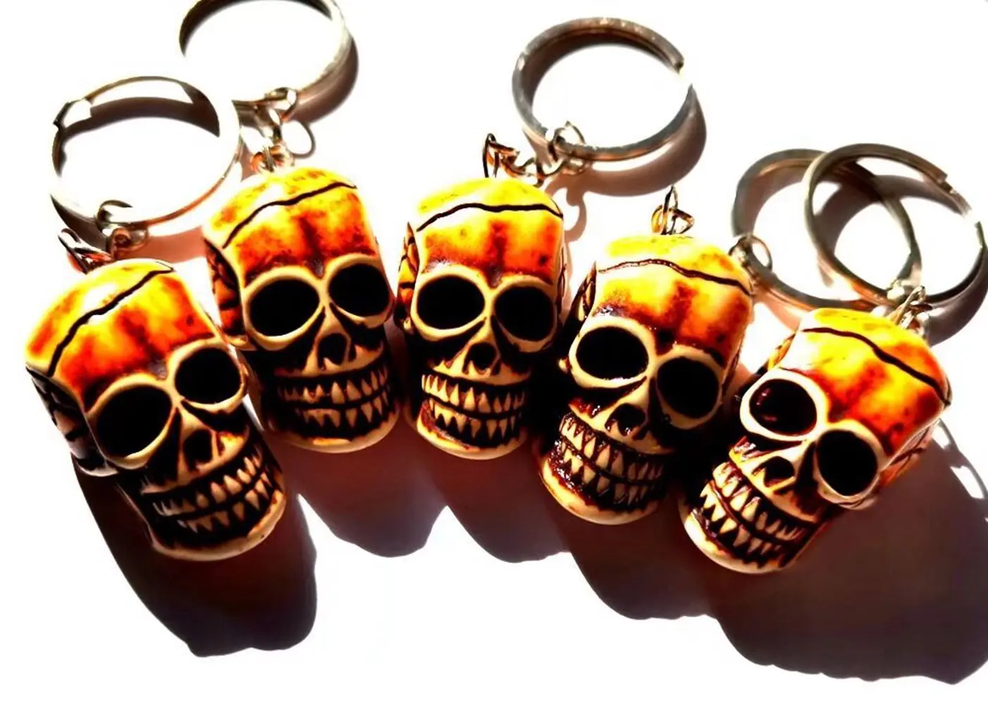 

12 pcs new design men punk skull men fashion Rock Keychain