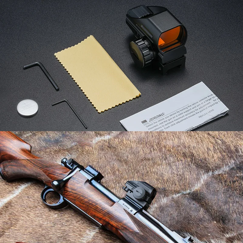 

Red Dot Sight Reflex Holographic Optic Scope 4 Reticles 8 Daylite Plus 3 NV Illuminated Wide Field Riflescope with 20mm Mount