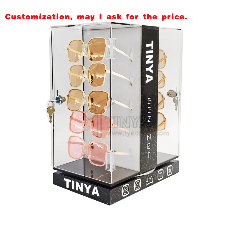 custom.Custom Countertop Rotating Acrylic Eye Glasses Eyewear Sunglasses Display Stand Sunglass Retail Display