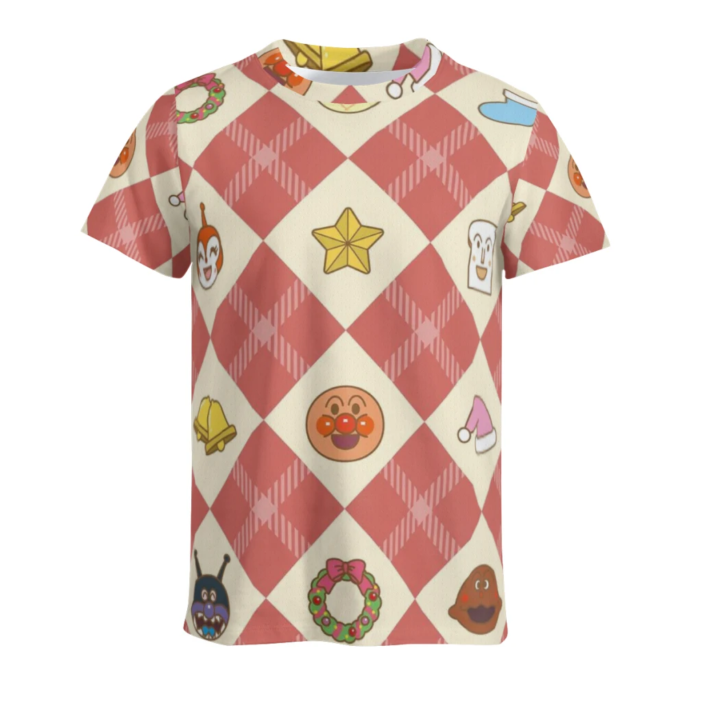 Cute Anpanman Cartoon T Shirt For Men Summer Cotton Tops Solid Colors Tshirts O-neck Men Clothing Plus Size M to 6XL