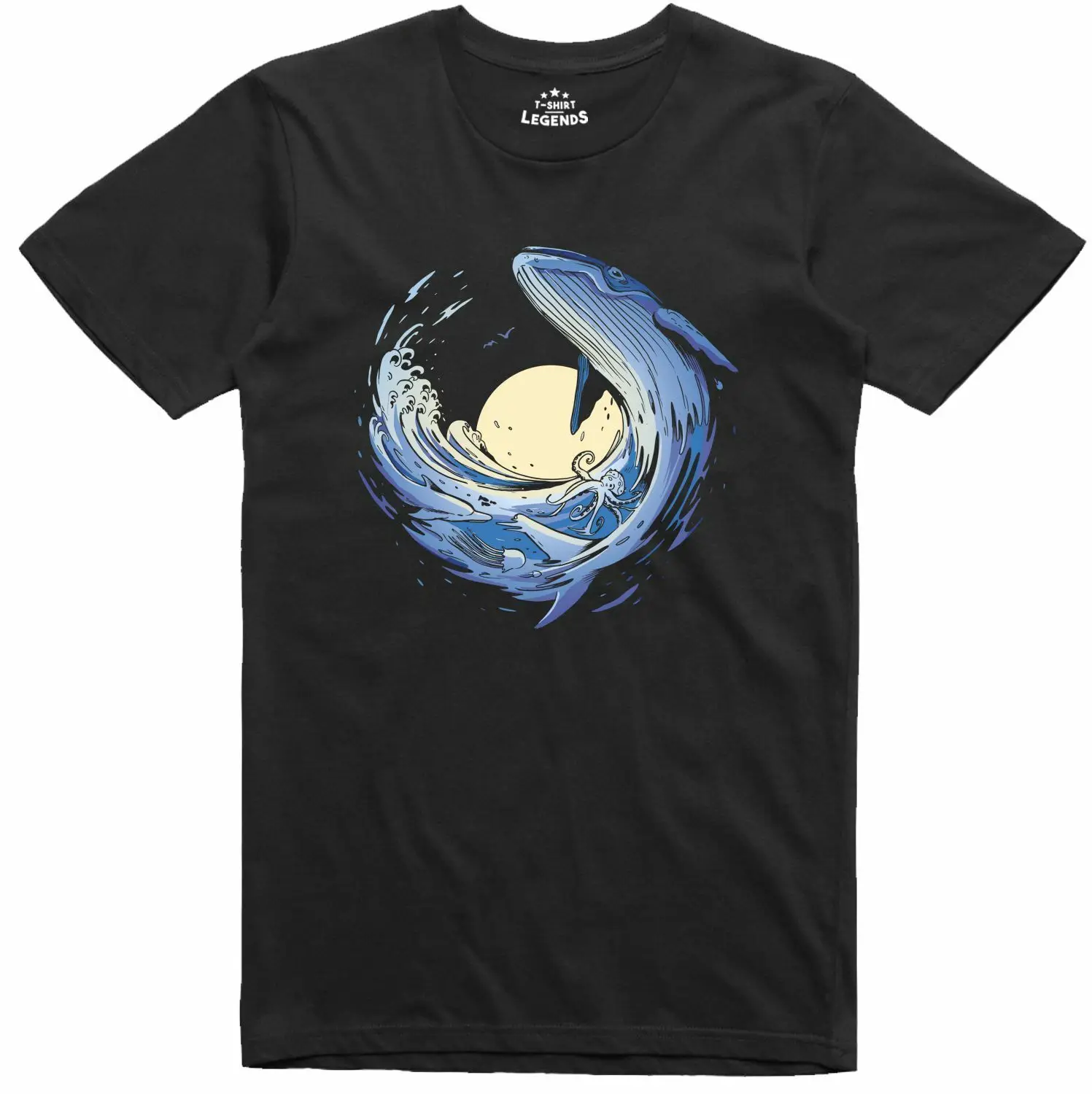 

Baleine T-Shirt Coupe Standard Nature Imprimé Coton T-Shirt