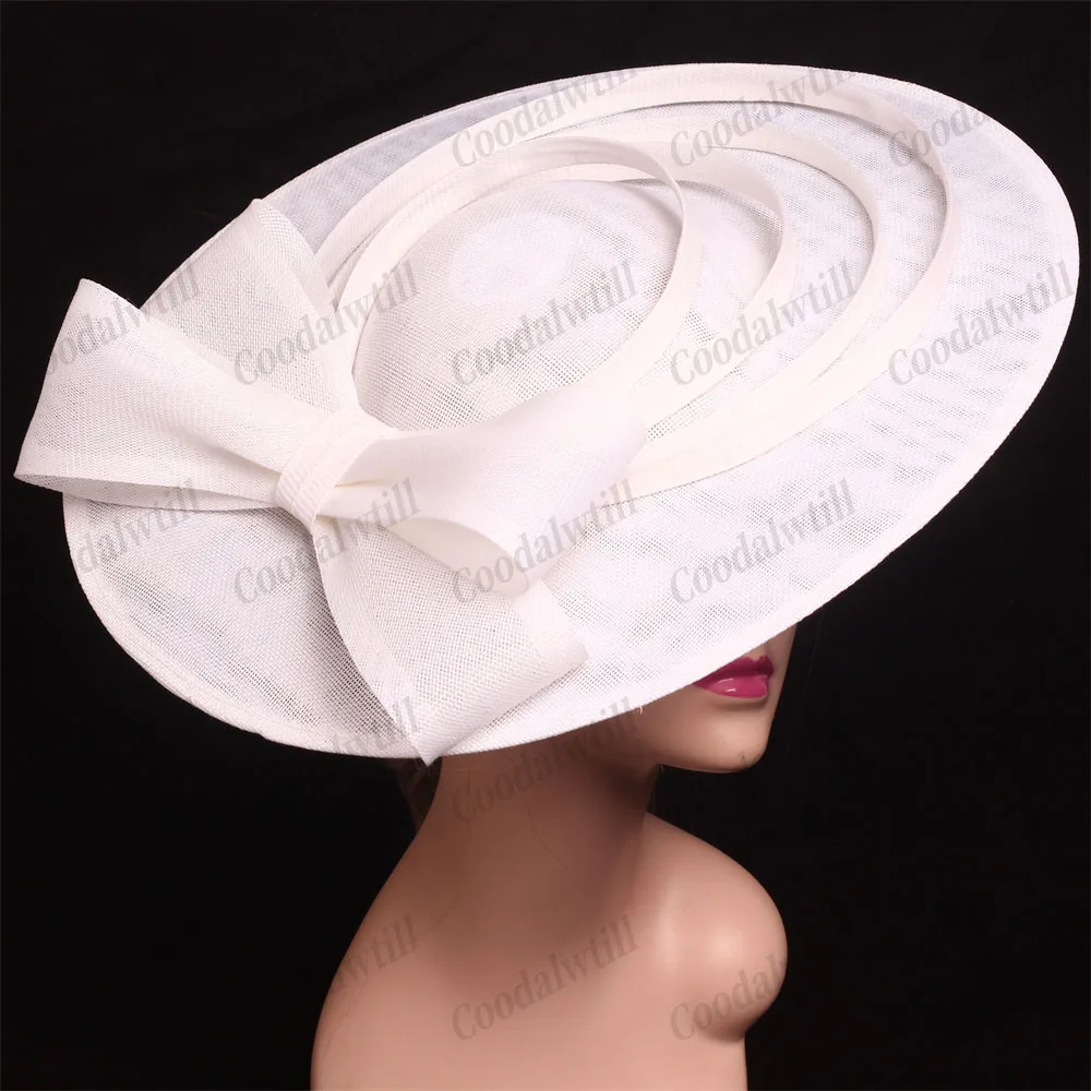 

Big Kentucky Derby Fascinator Hat With Bow Women Wedding Church Headpiece Ladies Royal Church Race Chapeau Cap New Elegant