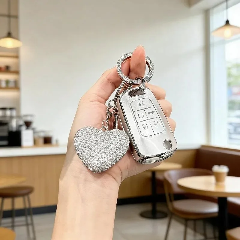 

Side Diamonds 4 Buttons TPU Car Key Case Cover Shell Fob for Buick LaCrosse Regal Verano Encore & for Chevrolet Cruze Malibu