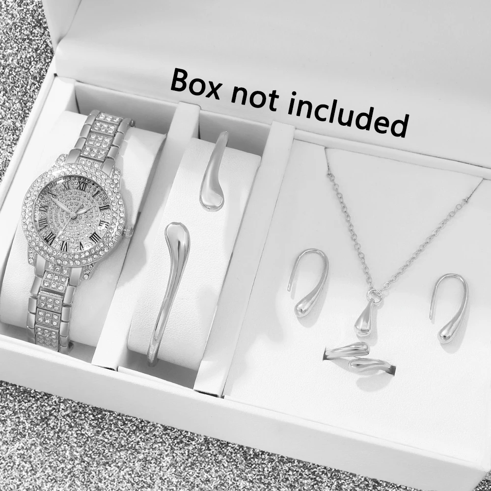 6pc  fashionable quartz watch and versatile accessory set for daily wear as gifts for friends and family