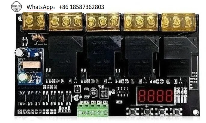 Four-way relay module programmable delay sequential start dual motor control self-locking interlocking sequential cycle