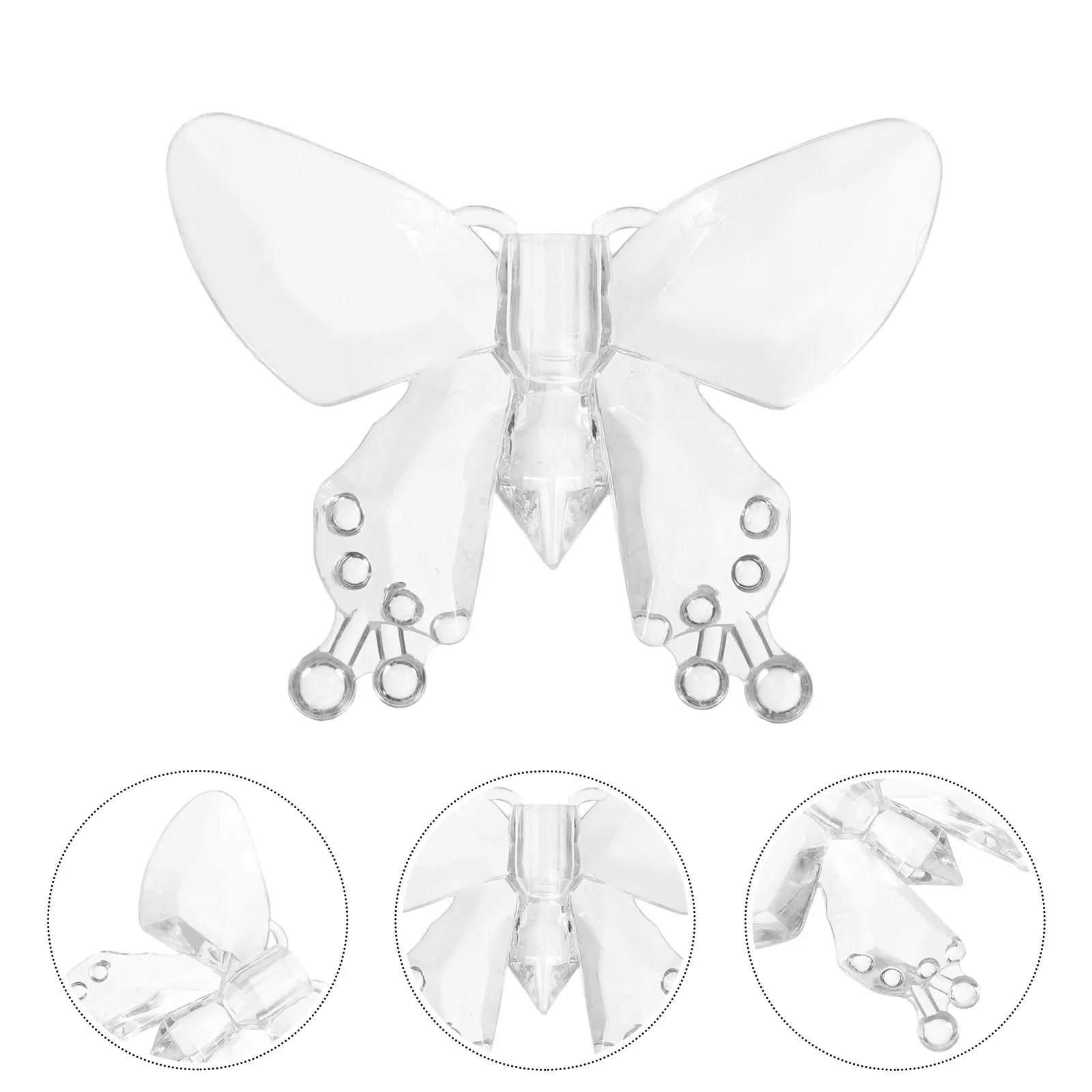 

100 шт. прозрачных пластиковых колпачков-бабочек для гирлянд, декоративные чехлы для лампочек, сменные детали для свадеб, вечеринок и дома