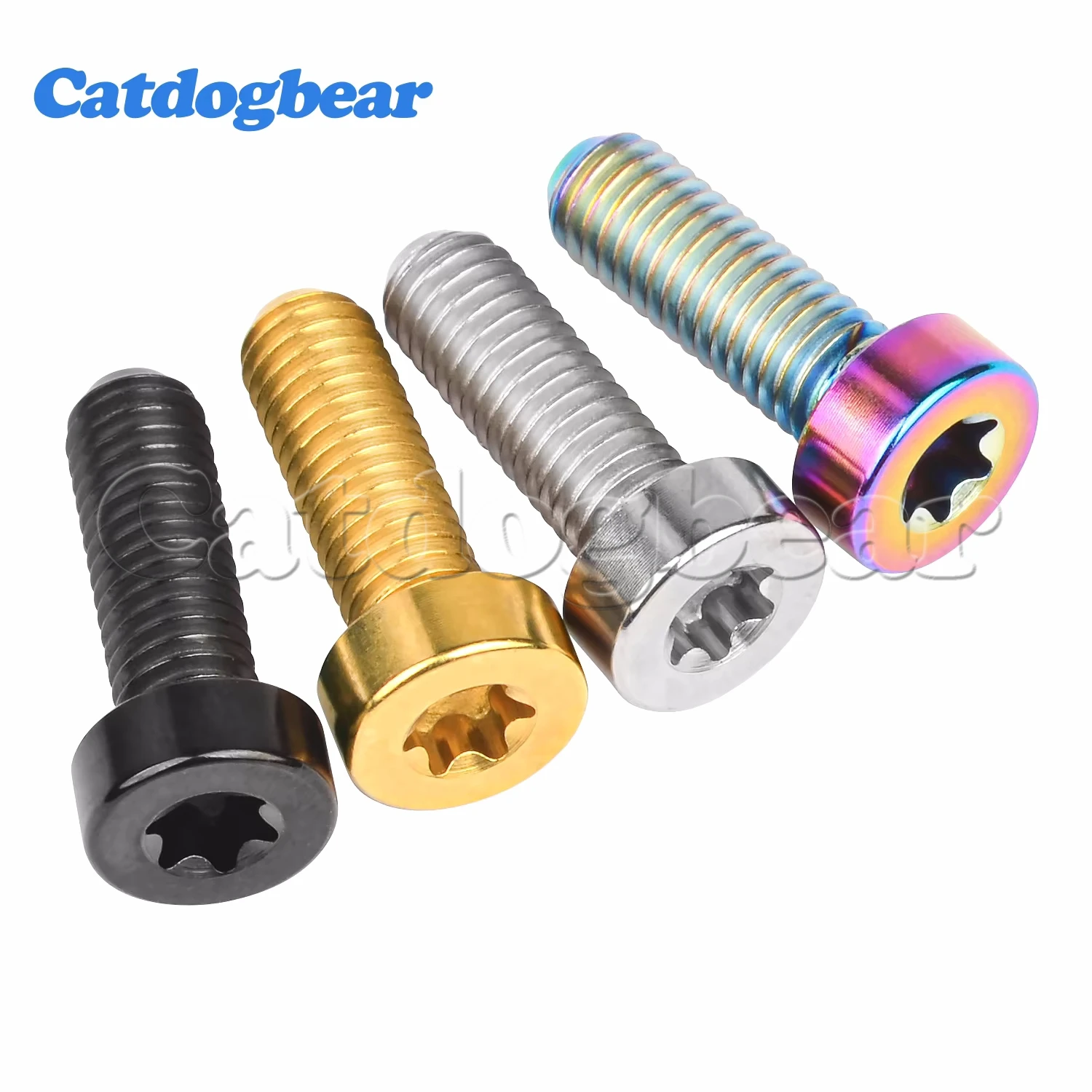 Catdogbear 4ks titanová šrouby m5x 15mm torx cylindr hlava šrouby, jízdní kolo šrouby pro jízdní kolo řídítka přehazovačkou páka stanovení lodní šroub