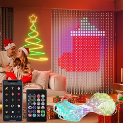 Smart LED Curtain Lights Bluetooth App USB LED String RGB Fairy Lights DIY Picture Text Led Display Christmas Party Decoration