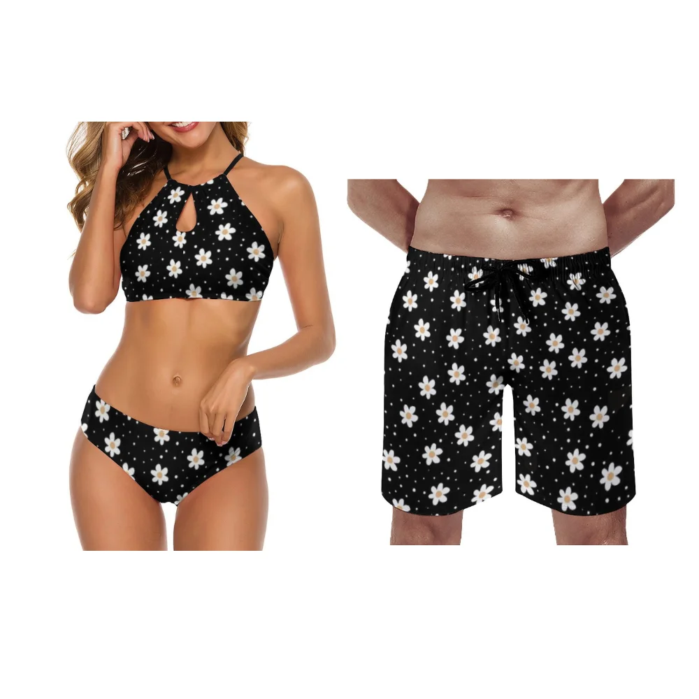 

Tropical flower-patterned two-piece bikini, beach pants, light and thin fabric, a must-have for vacation