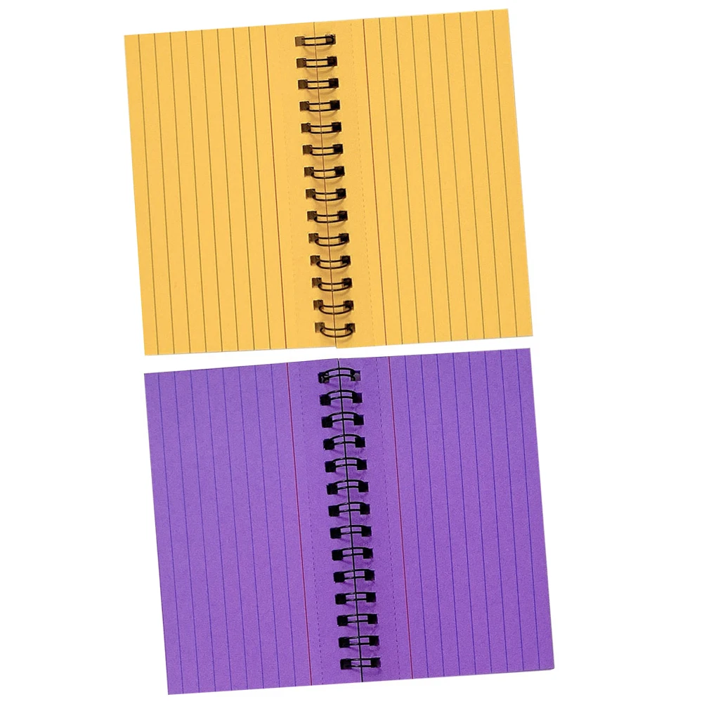 

2pcs Spiral Coil Notebook Index Card Tearable Memo Tabs Small Notebooks Portable Pocket Size Purple Orange Color Perfect for To
