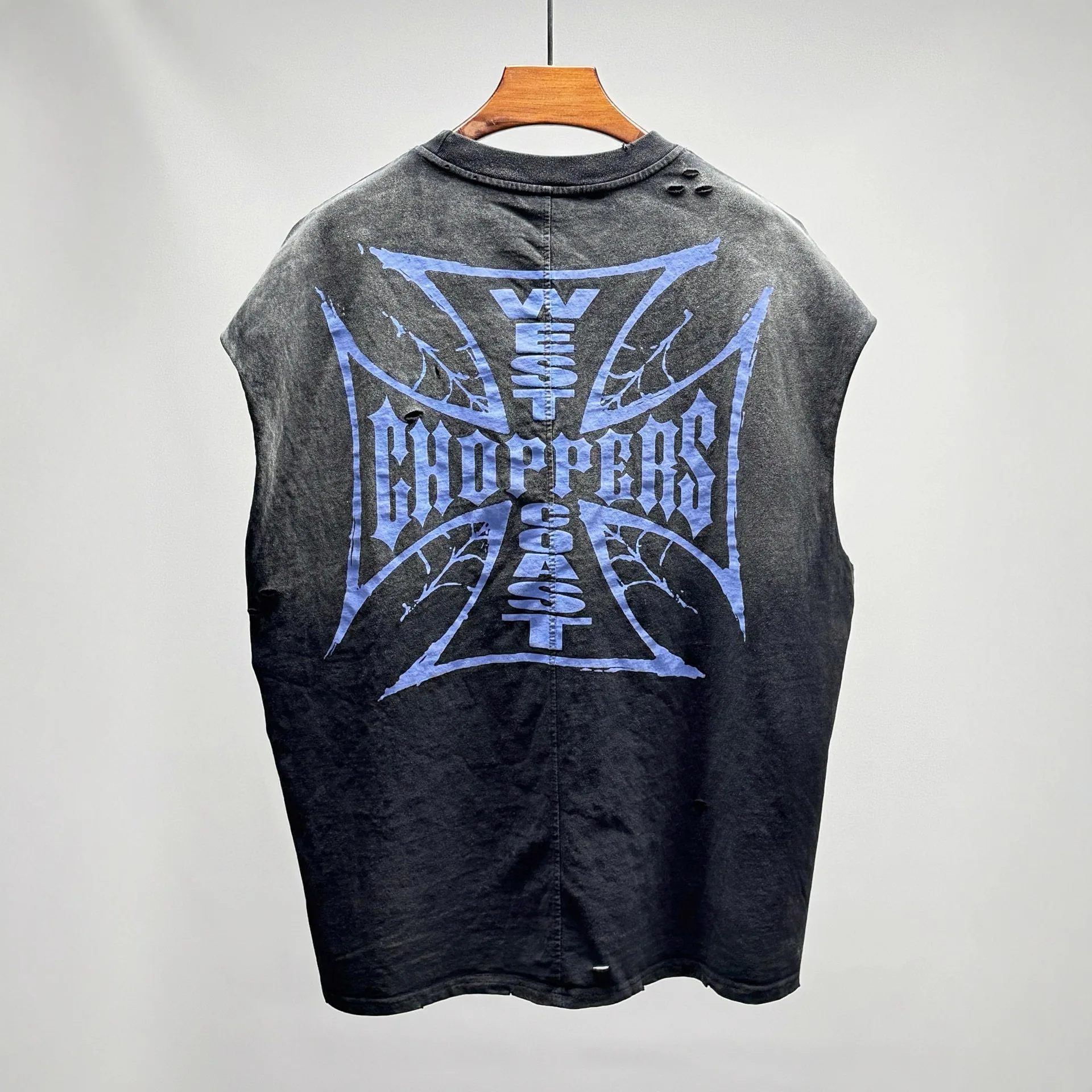 West Coast Choppers- Sleeveless Washed Vintage High Street Print Loose Fit on the West Coast