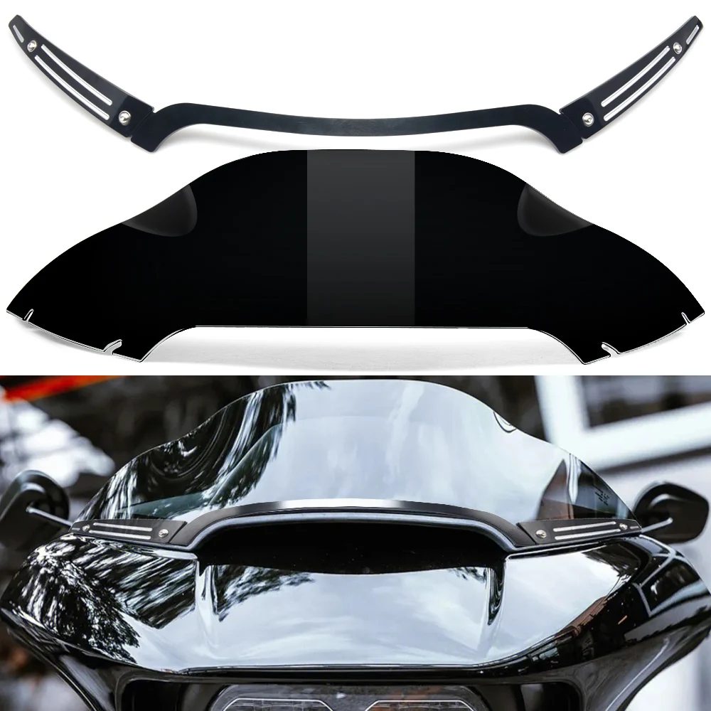 

8'' Motorcycle Windshield Windscreen Side Joint Windshield Trim Wind Deflector Fit For Harley Touring Road Glide FLTRX 2015-2023