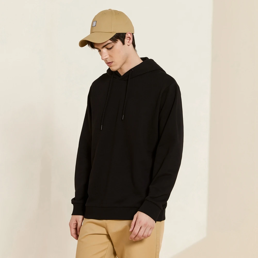 Sudadera de lana con capucha Metersbonwe para hombre, sudadera cálida de terciopelo de color sólido, nuevas camisetas de marca de otoño e invierno