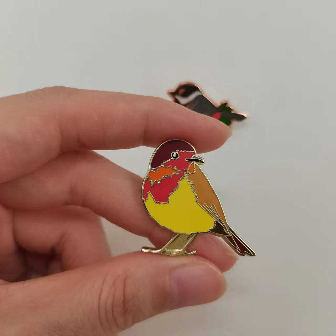 Cute Little Chubby Bird Badge Cartoon Animal Brooch Natural Wild Jewelry Backpack Decoration Accessories view 3