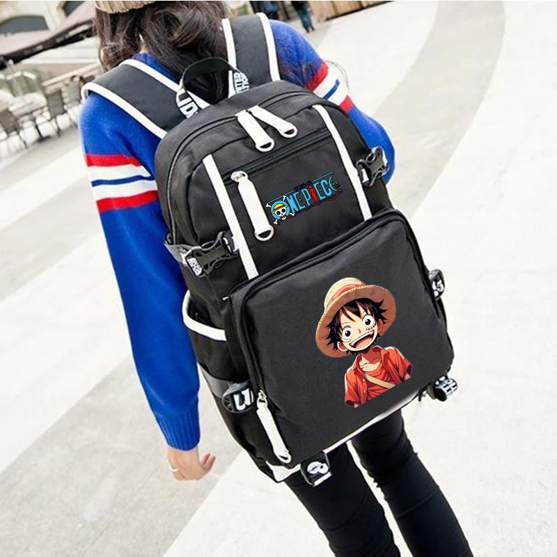 3Pcs/set Anime One Piece Backpack Teenager Boy Girl Back to School Backpack Student Schoolbag Men Laptop Bag D Luffy Mochila Set