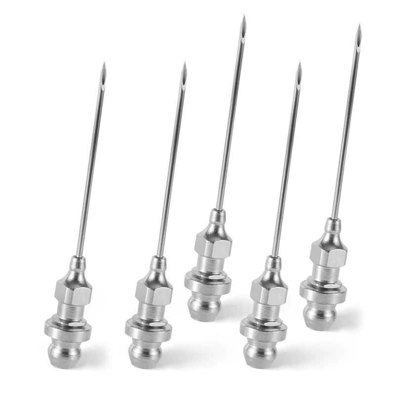 

5Pcs Grease Needles, Mini Bearing Grease Needle Nozzle Portable Removable Needle Air Nozzle Grease Tool For Ball Joints Parts