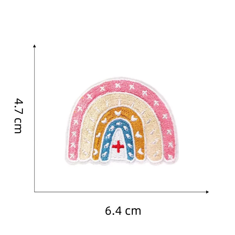 Parches adhesivos térmicos para reparar artículos textiles, pegatinas de corazón de enfermera de dibujos animados, bordado, insignia de Hospital,