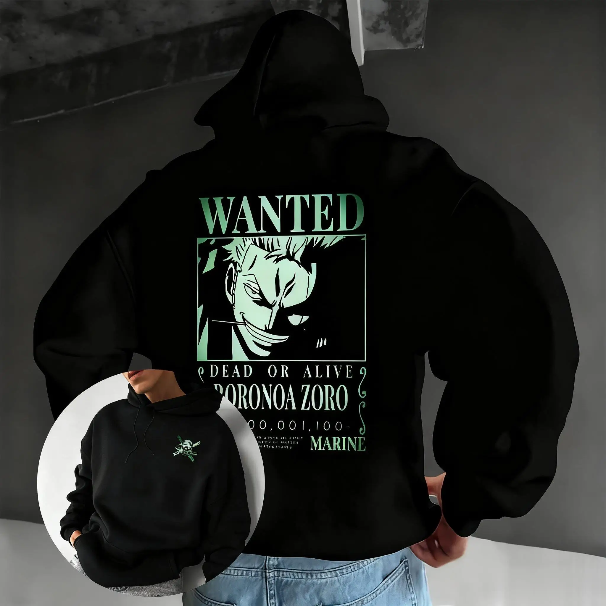 Hoodie Anime One Piece Zoro Pria Wanita Oversized dengan Cetakan Grafis, Sweatshirt Pullover Streetwear Kasual Y2k Atasan Musim Gugur Musim Dingin Terbaru