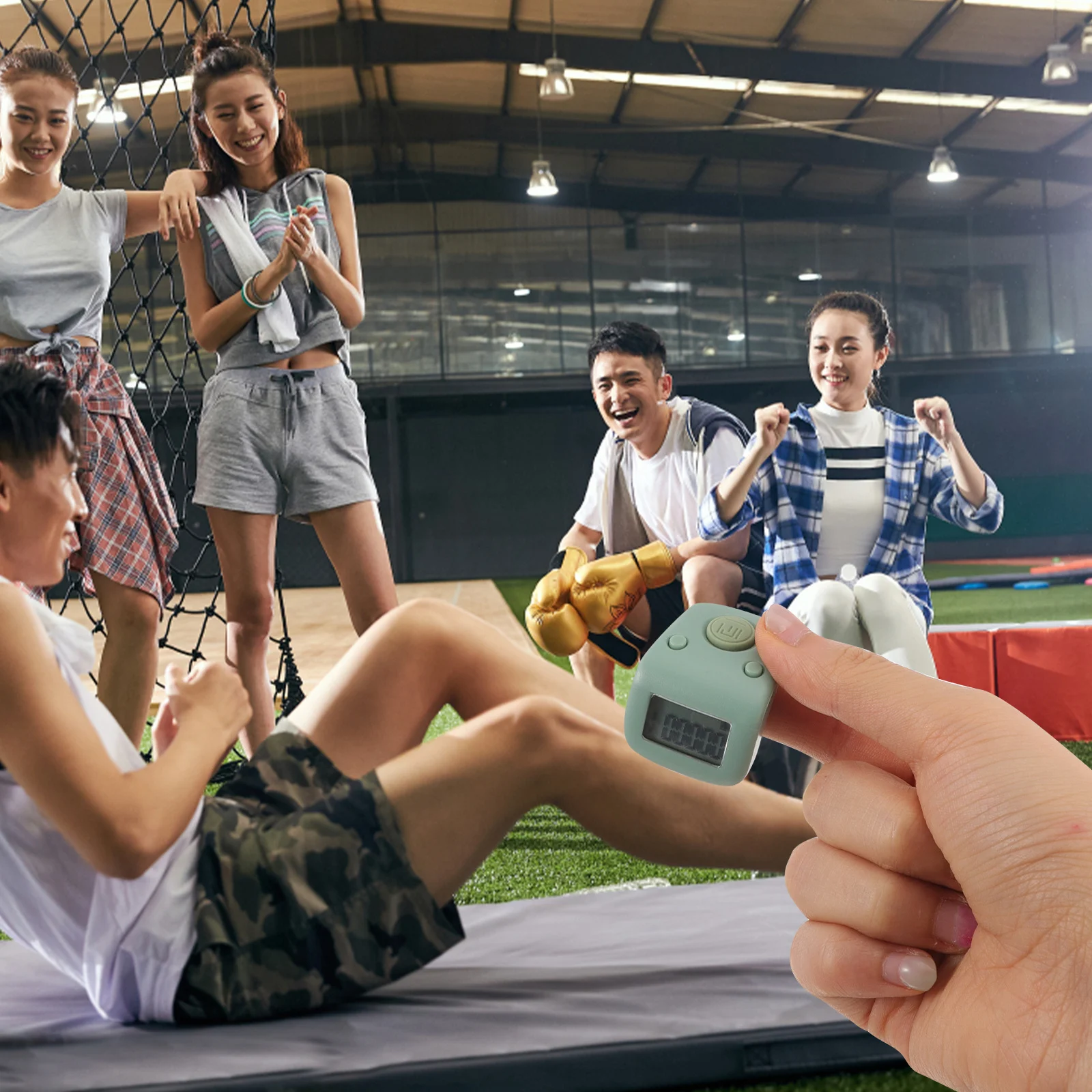 عداد إصبع رقمي قابل لإعادة الشحن، جهاز نقر إلكتروني صغير محمول باليد، عداد إصبع إلكتروني صامت مع حلقة لـ #1