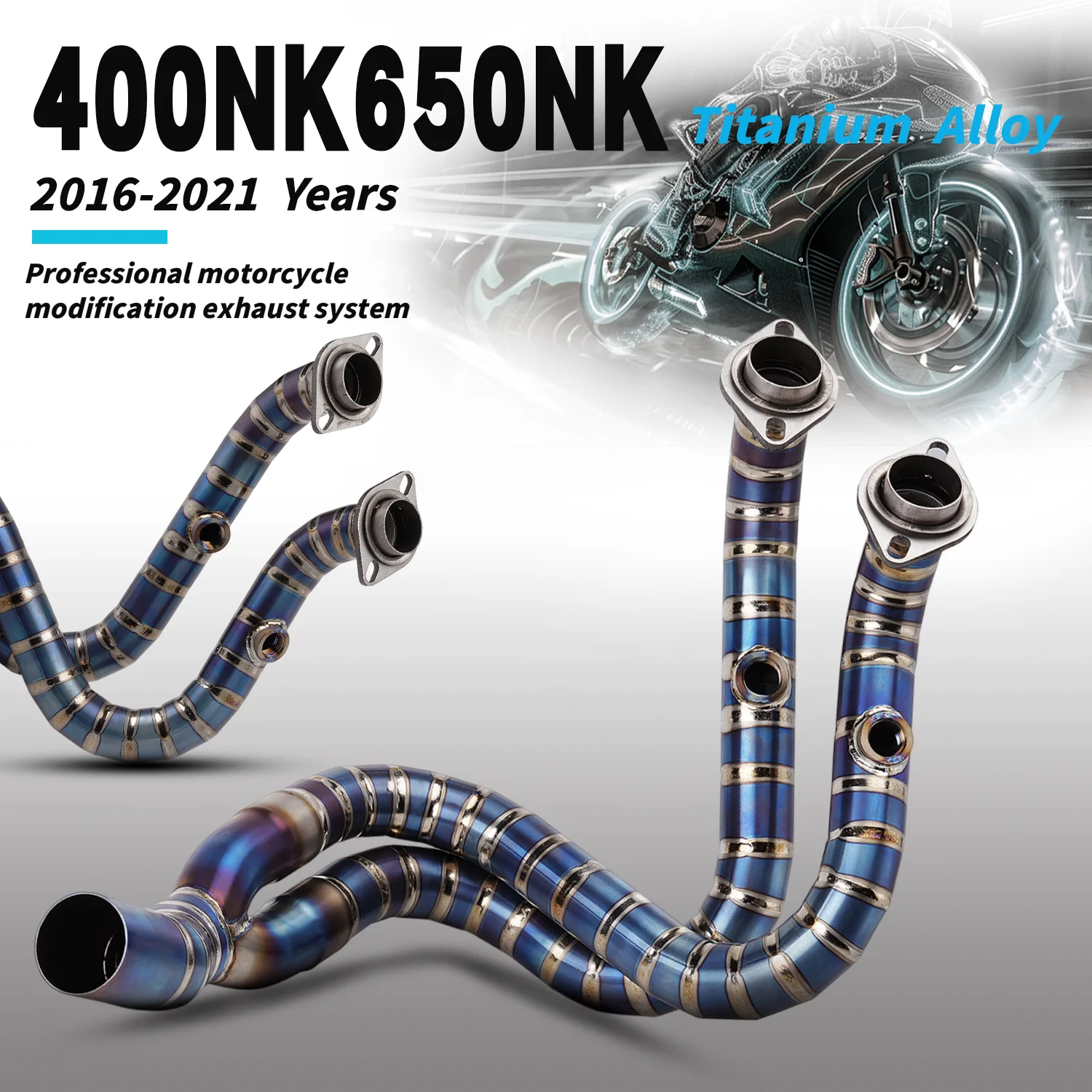 

Выхлопная система из титанового сплава для мотоциклов CFMT 400NK 650NK Sport, передняя соединительная труба, выхлопная труба для моделей 2016-2021 годов