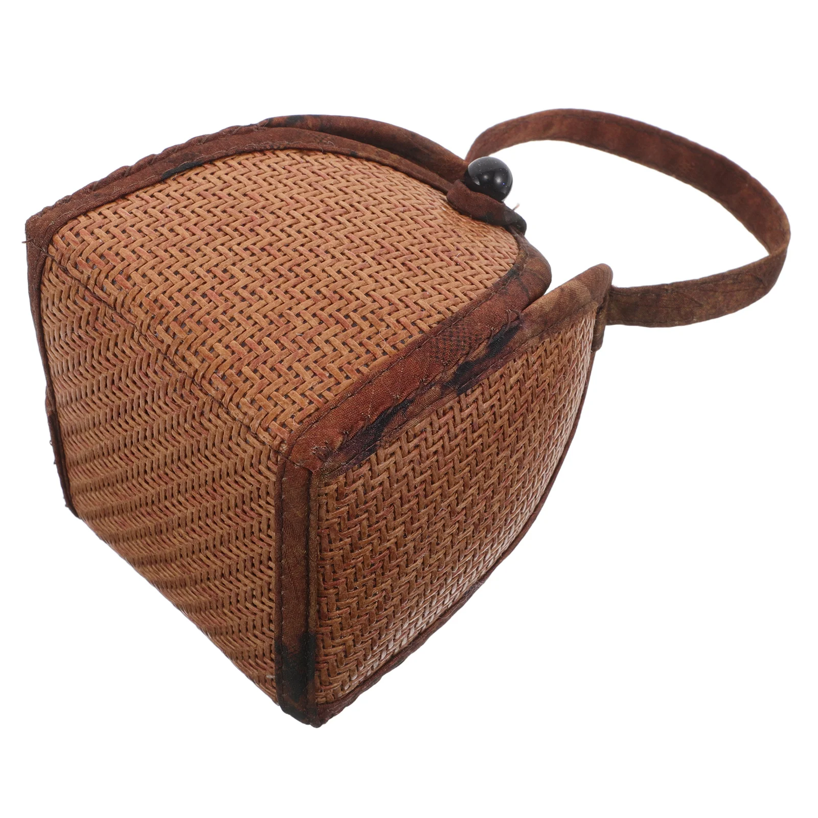 

Rattan Tea Set Storage Bag Cup Organizer Woven Case Handmade Tote Single Handwoven Basket