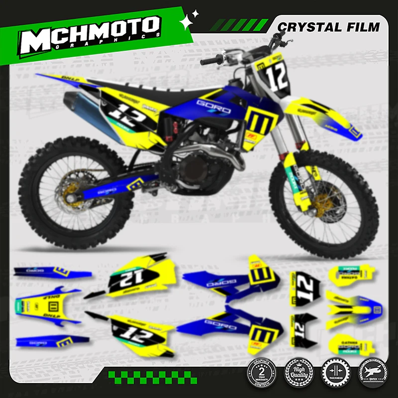 

MCHMFG Custom Team Motorcycle Graphics Decals Stickers Kit for Husqvarna Decal 20-23 TE FE 125-450CC 19-22 TC FC TX FX FS 001