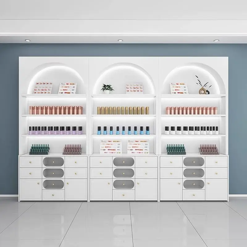 Cosmetics Display Cabinet Nail Polish Glue Display Cabinet Nail Art Eyelashes Simple High Cabinet Beauty Salon Products Skin Car
