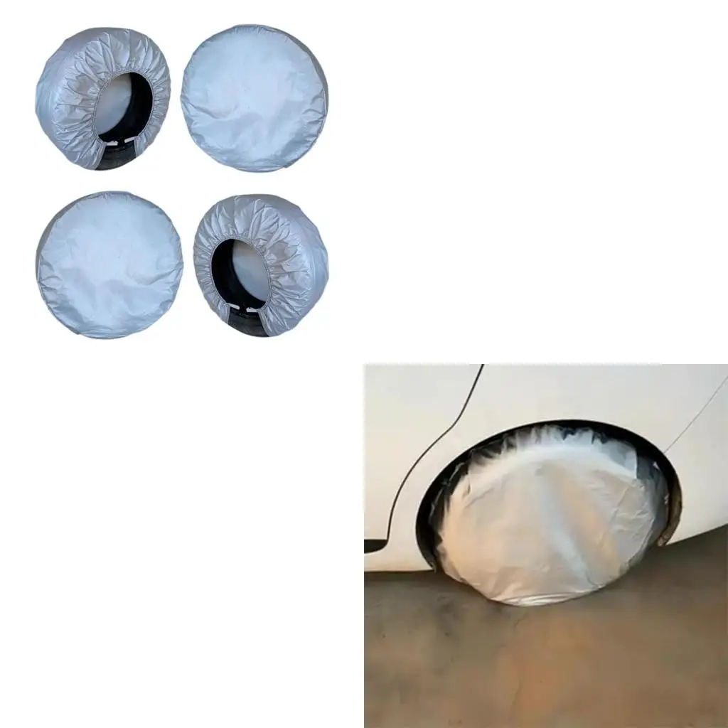 Oxford Flocking Tire Covers Set Of 4 For Trucks SUVs Trailers 21-32 Inch