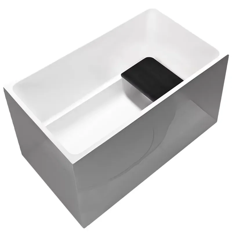 for Acrylic Square Japanese Style Small Bathtub with Removable Seat Plate Deep Immersion Seating Design