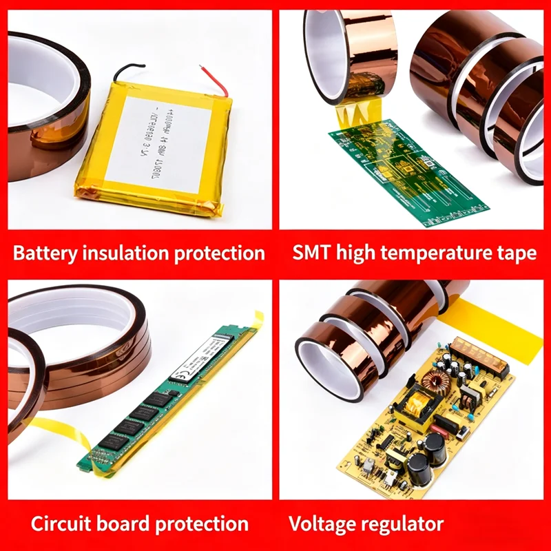5-30mm High Temperature Resistant Tape Polyimide Tape Multi Size Pet Anti Static Lithium Battery Insulation Tape