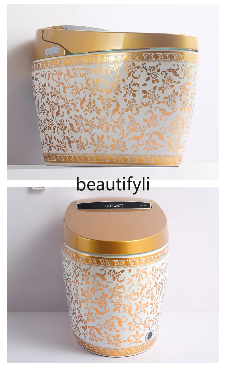 

Household integrated golden smart toilet, fully automatic without water pressure limit, electric toilet, bathroom