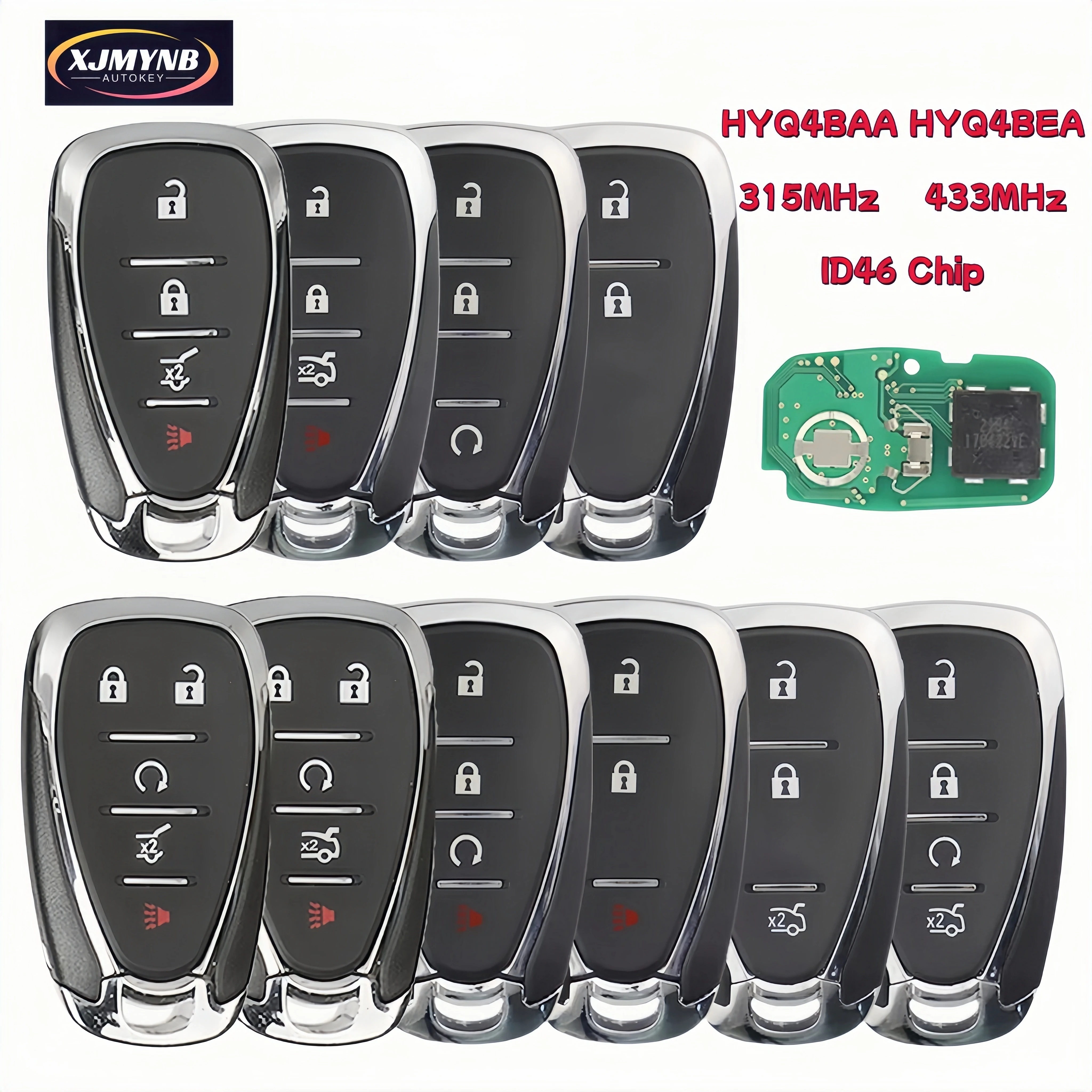 

XJMYNB Car Remote Key For Chevrolet Cruze Malibu Spark Camaro Equinox 2016 2017 2018 315/434Mhz ID46 HYQ4BAA HYQ4BEA