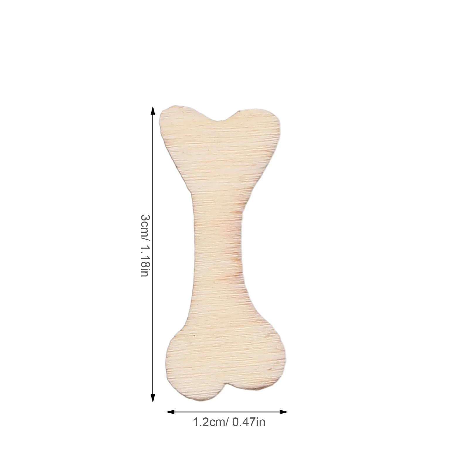 150 Pcs Bone Shaped Wood Embellishments Craft Dog Bones Decoration Crafts Projects Cutouts DIY Wooden Decorations