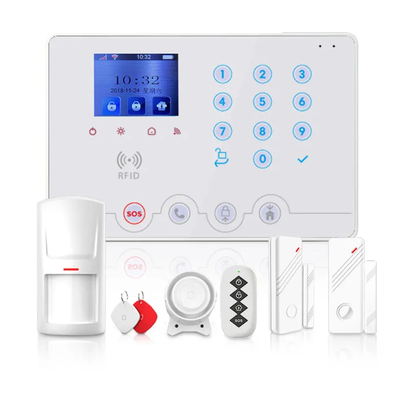 4G TuyaSmart WiFi Burglar  Home Security Alarm System with  Motion detectors  Alexa and Google