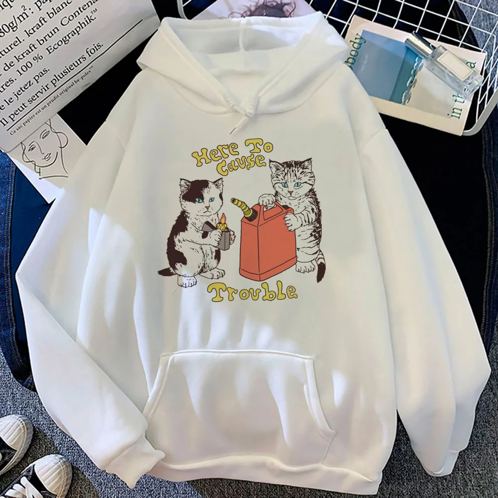 Funny Cat hoodie patterned designer modern style trendy Japanese teen hoddie funny youthful comic streetwear