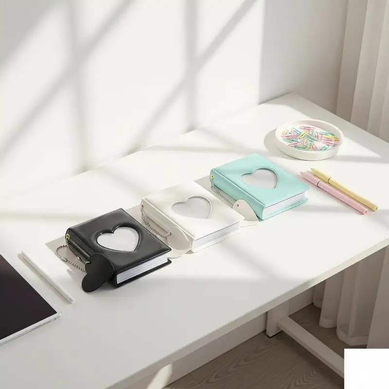 3 Inch Heart Hollow Photocard Holder Transparent Mini Idol Picture Album for Kpop Star Photo Collecting Fans Souvenir Gift