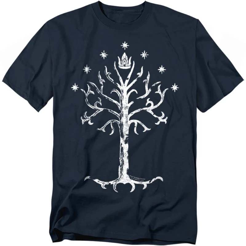 Camiseta del Árbol de Gondor de El Señor de los Anillos, Azul Marino, Verano 2026, Nueva, Vintage, Holgada, Informal para Mujer