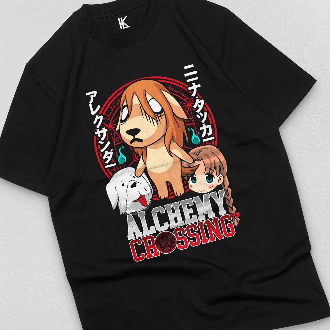 Fullmetal Alchemist FMA fusion Nina Alexander Dog Meme men's T-Shirt