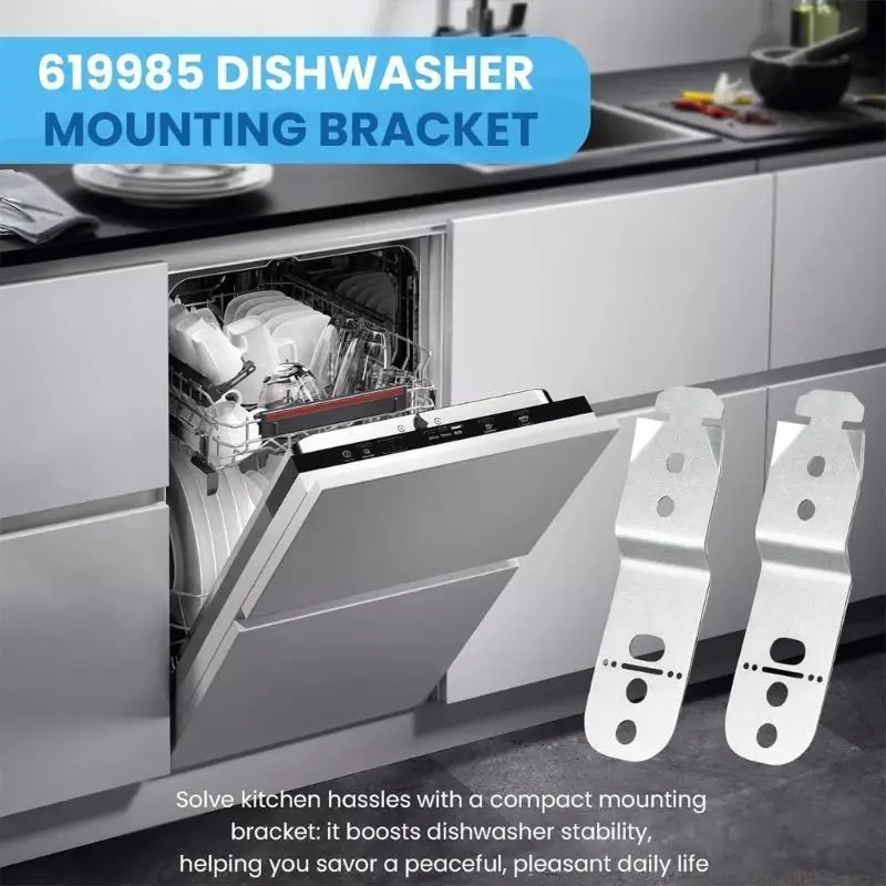 D0AB 2Pieces Dishwasher Installation Clamp Replacement Set Universal Fit Mounting Brackets Suitable for Multiple Brands