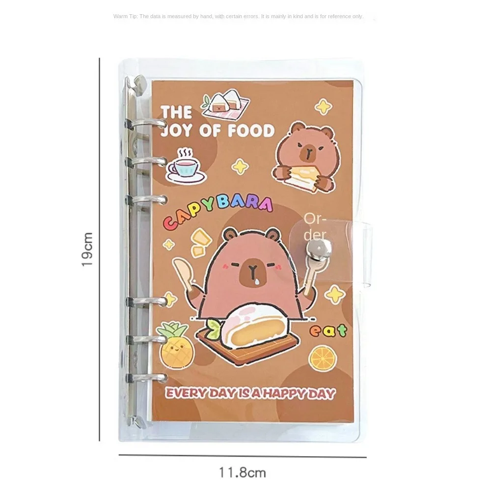 New Paper Capybara Notebook PVC Shell 80 Sheets/160 Pages Diary Transparent Removable Loose Leaf Ledger