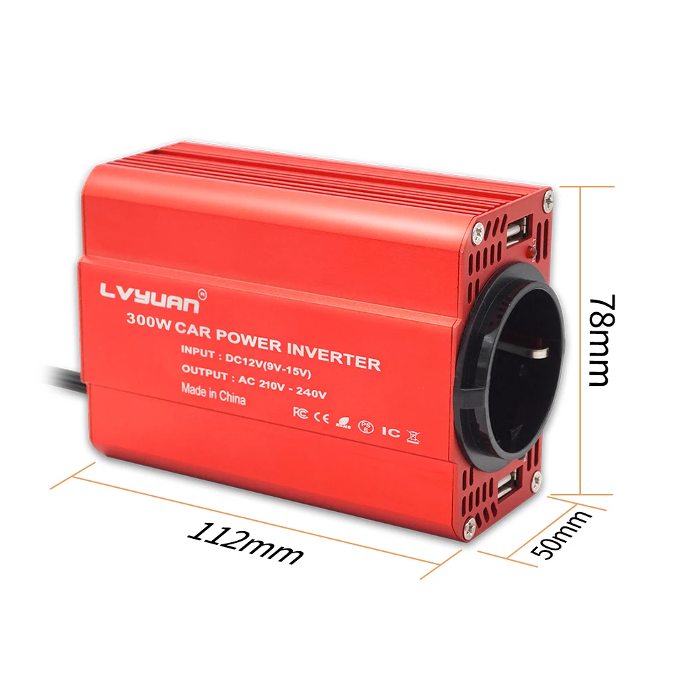 300W 500W Car Inverter DC12V AC220V Outdoor Portable Charger Converter Cigarette lighter EU/Universal Socket