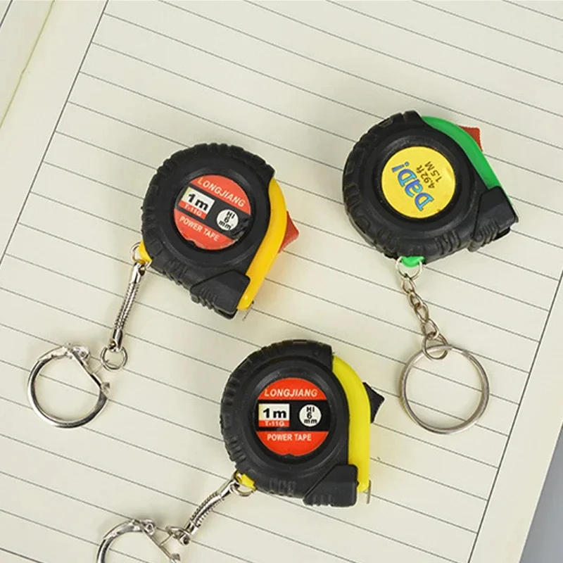 Mini Power Tape Measure Keychain Universal Pull Ruler Metric Tape Measure Retractable 1m Measuring Tape Meter Inch Tailor Tool