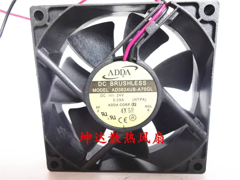 

Ltsf For ADDA AD0824UB-A70GL DC 24V 0.29A 80x80x25mm 2-Wire Server Cooling Fan 8cm