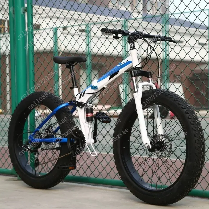 Mountain Bike 26 Inch 21 Speed Folding Snow Beach Bike with Fat Tires
