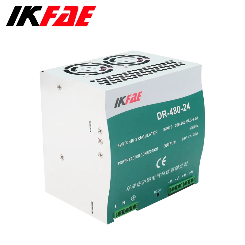 Imagem -04 - Din Rail Switching Power Supply Entrada 200260v ac para dc 24v 48v Output 480w Eletrônica Industrial Dr480