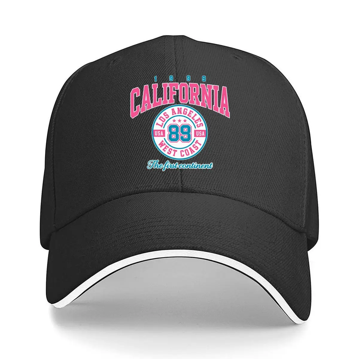 California Los Angeles USA West Coast 89 1999 The First Continent Sandwich Baseball Cap Women Unisex Male
