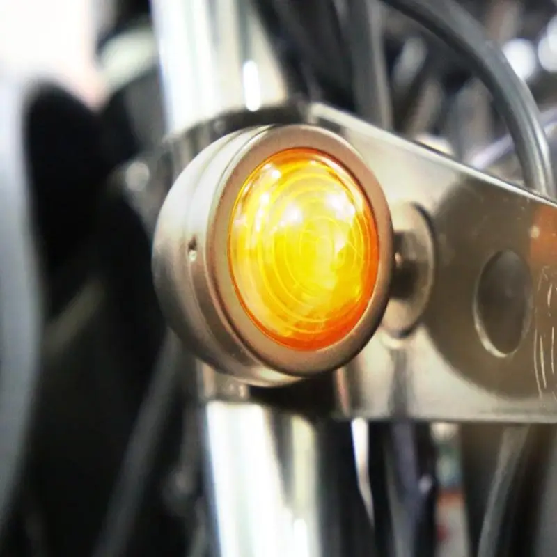 Motorcycle Turn Signal Indicator Lights 2Pcs 12V Single Wire Universal Waterproof for ATV Moped Dirt Bike Street Bike