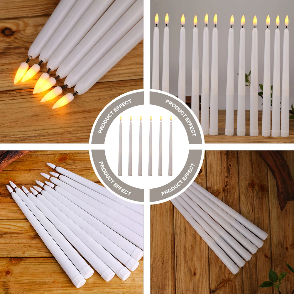 Candele elettriche a luce LED da 6 pezzi Luci di Halloween tremolanti per la decorazione affusolate senza fiamma
