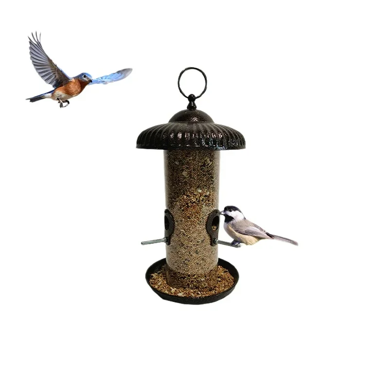 

Outdoor Garden Hanging Metal Bird Feeder Automatic Wild Bird Feeder